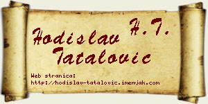 Hodislav Tatalović vizit kartica